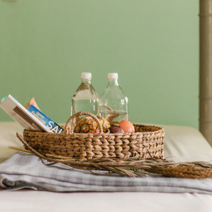 Decoratief dienblad MATAHARI gemaakt van waterhyacint (3 maten)