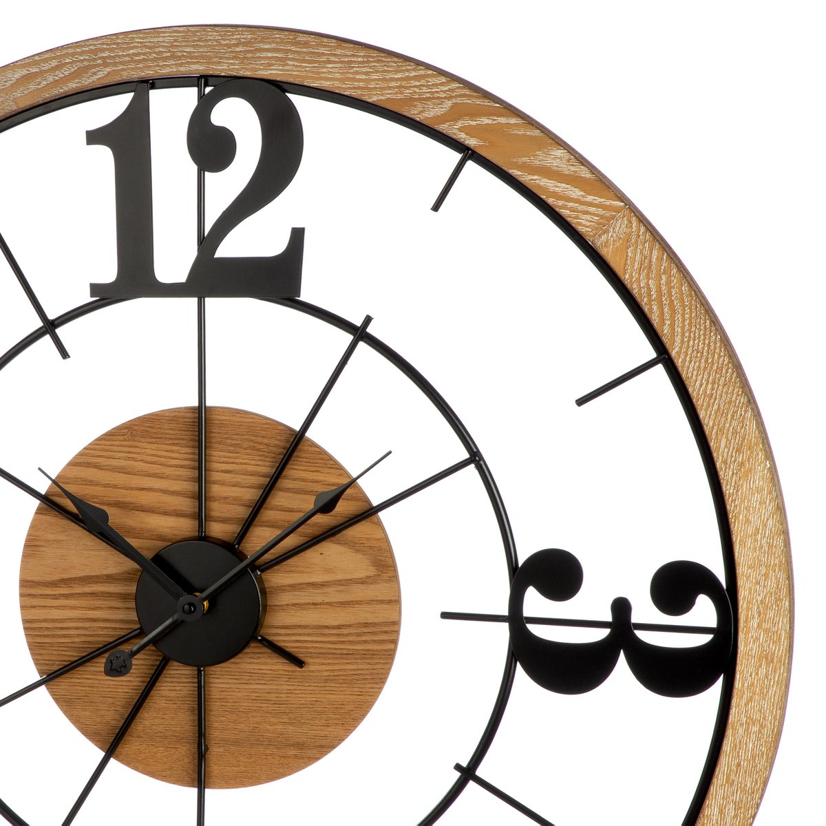 Wandklok voorzag zwart H. 70 cm, ve 1