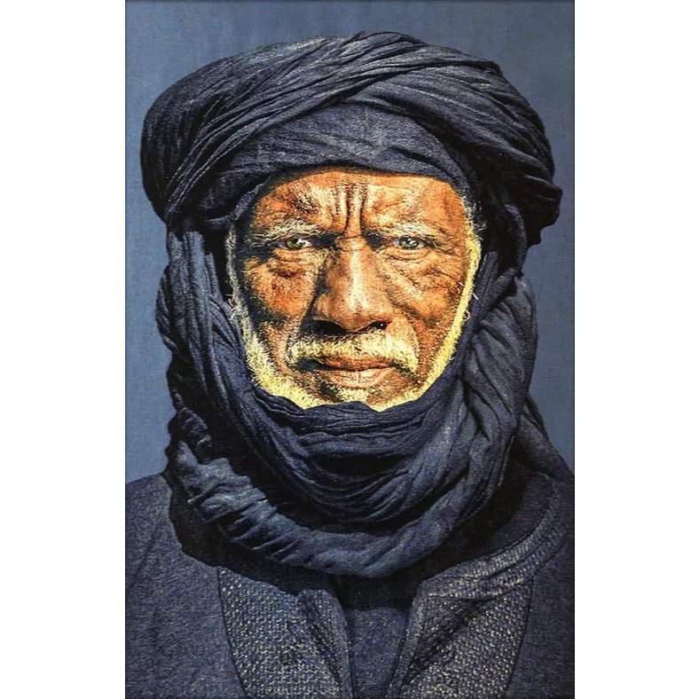 Gobelin geweven wandtapijt 80/120 Tuarag Man Blauw WH2165 Uitgerekt