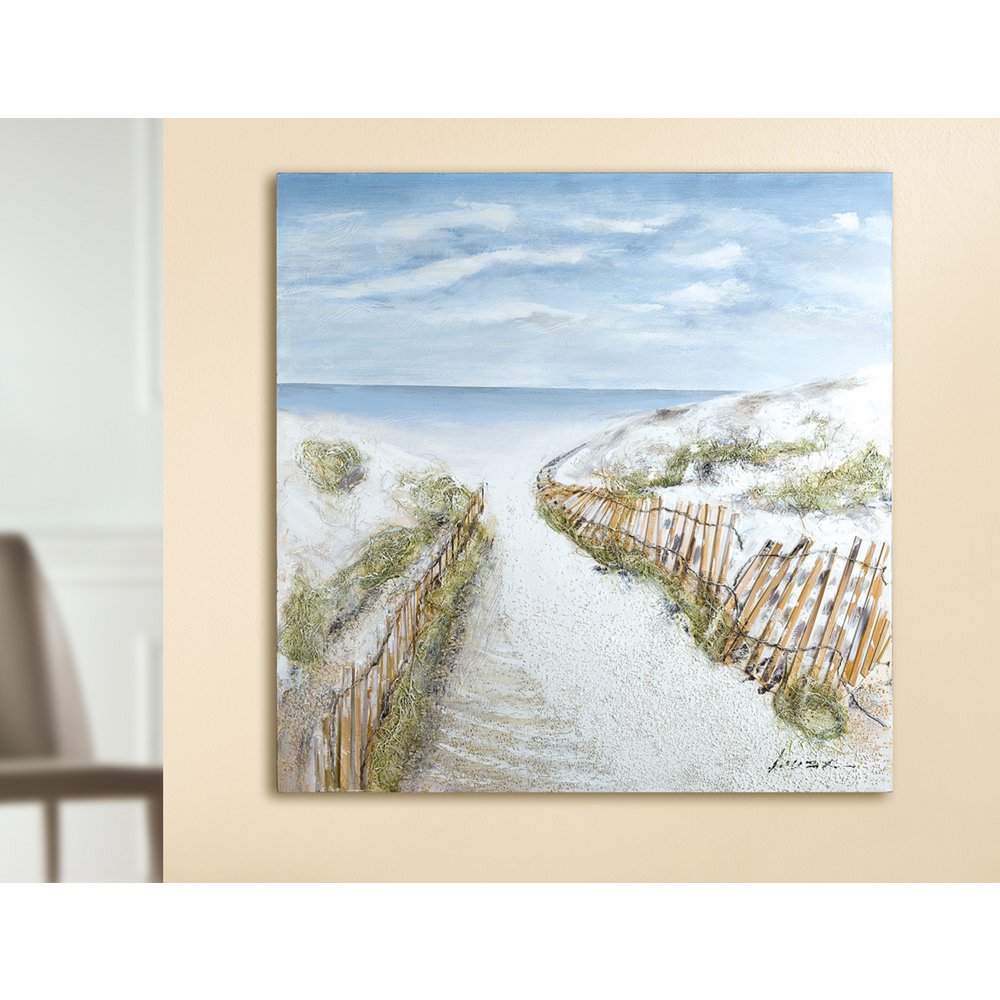 Houten/linnen schilderij "Dune Idyll" pad