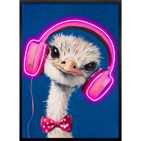 Afbeelding (LED) rechthoekige vogel op oor multicolored H. 83 cm, Pu 1