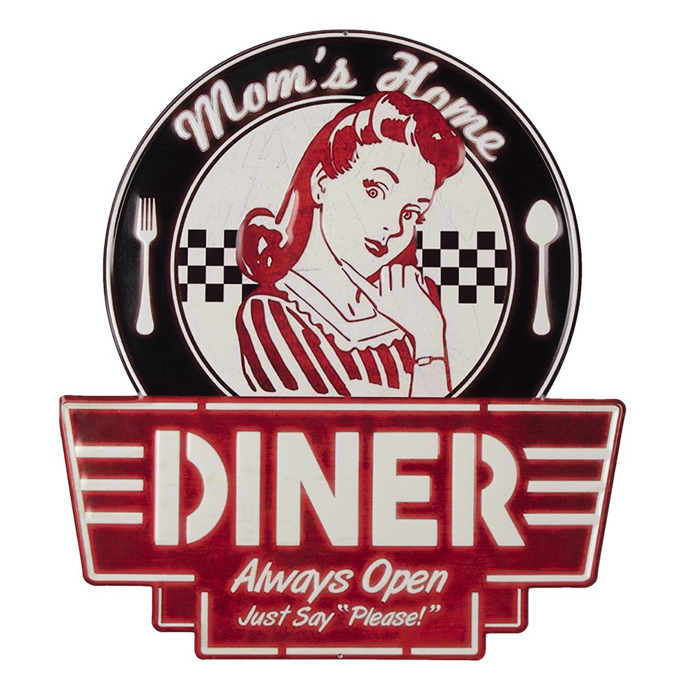 Tekstbord Wit Rood, IJzer 45x1x50 cm