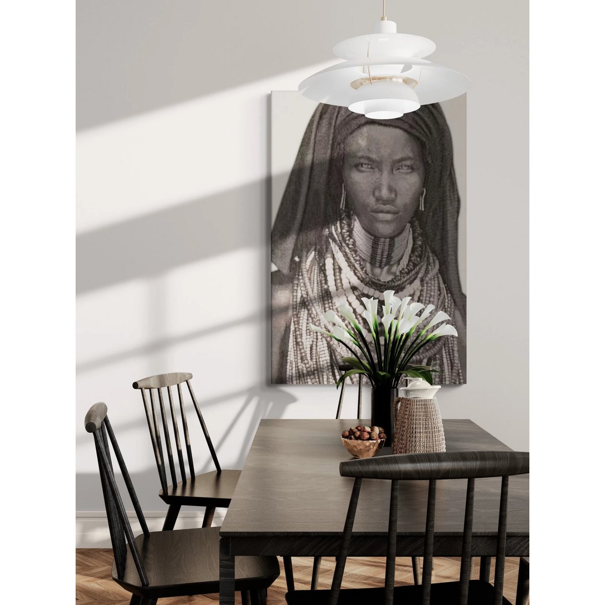 Gobelin geweven wandtapijt 75/125 Baro Tura Zwart/Wit WH2021 Gespannen