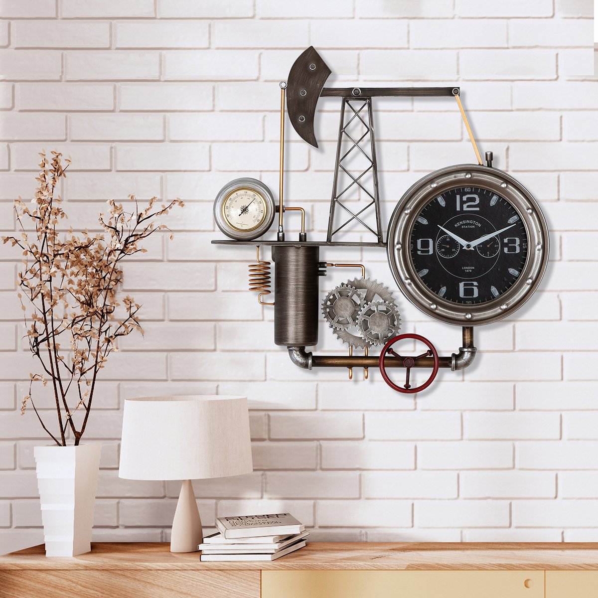 Wandklokolie transportbekleding toren zilver -gekleurd H. 56 cm, ve 1