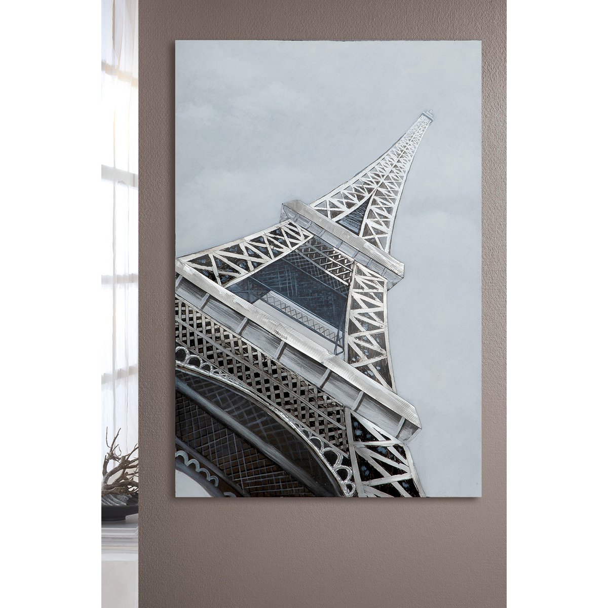 3D-foto "Eiffeltoren" met aluminium elementen 80x120