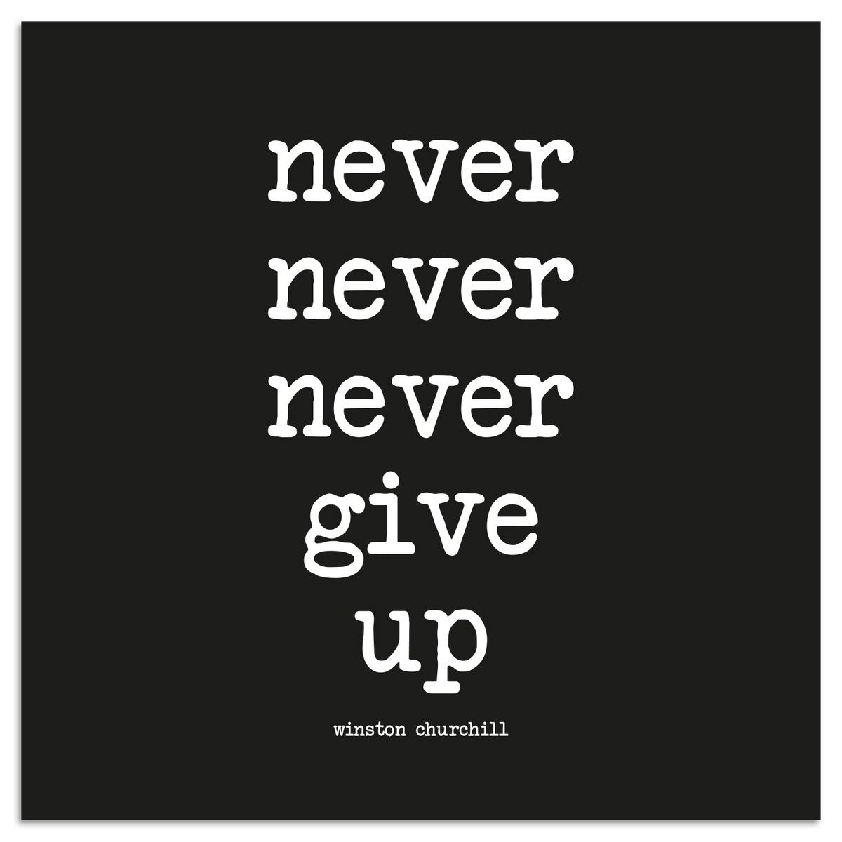 Canvasafdruk - Geef nooit