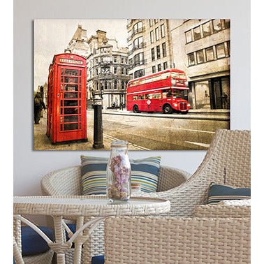 Canvasafdruk - Het leven op straat in Londen