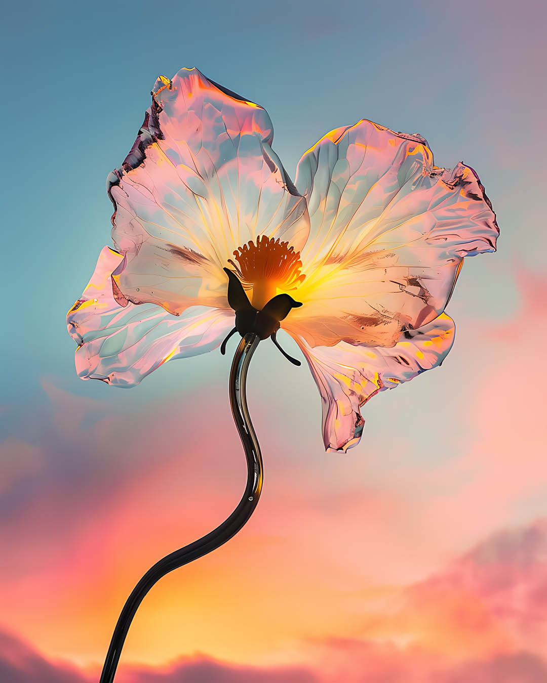 Glass Bloom bij Zonsondergang