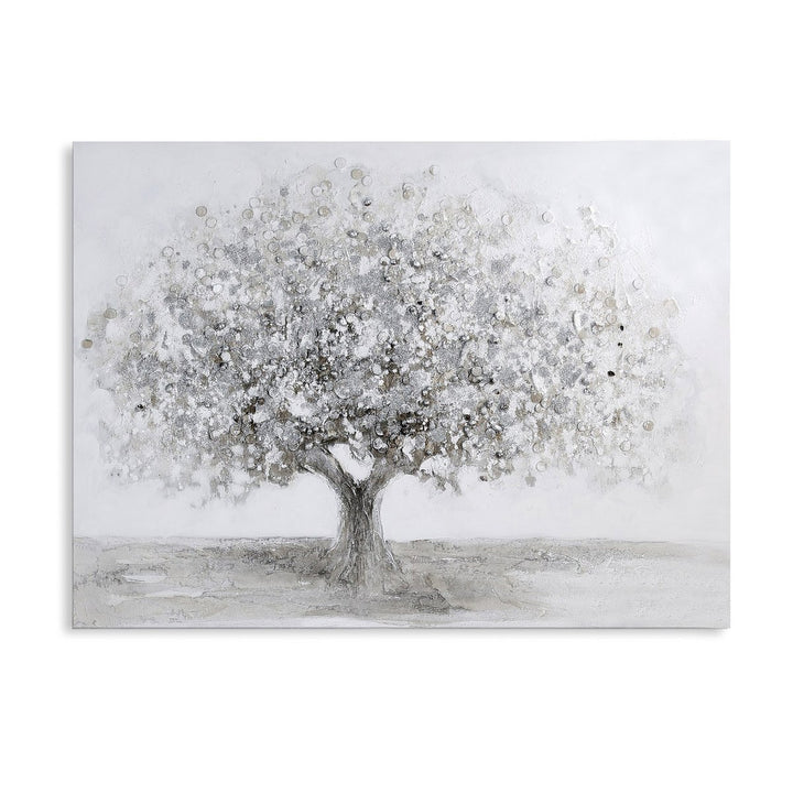 Foto "Big Tree" wit/grijs/zilver 120x90cm
