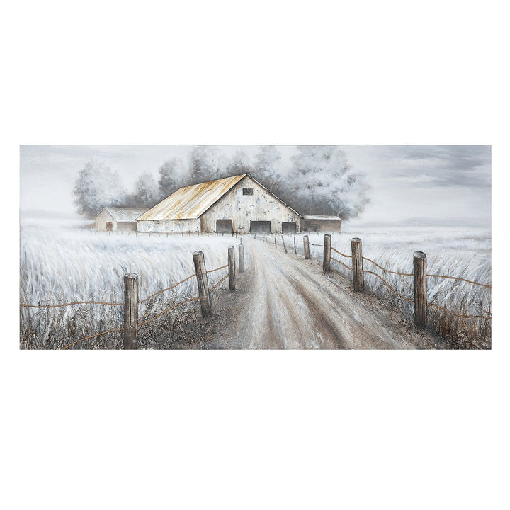 3D-foto "Schuur" met aluminium elementen 160x70