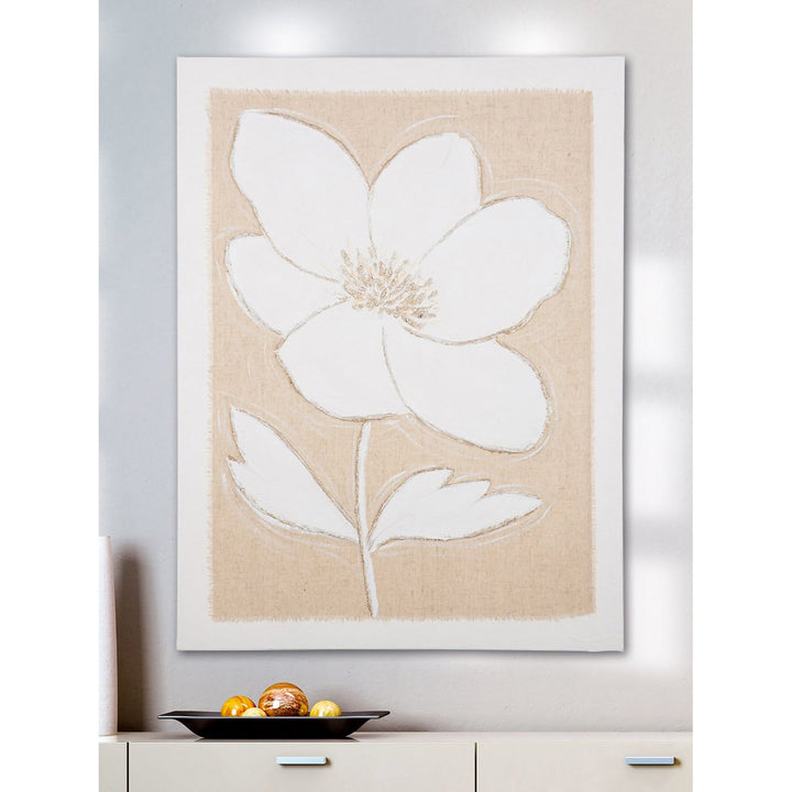Afbeelding rechthoekige bloem op doek H.80 cm
