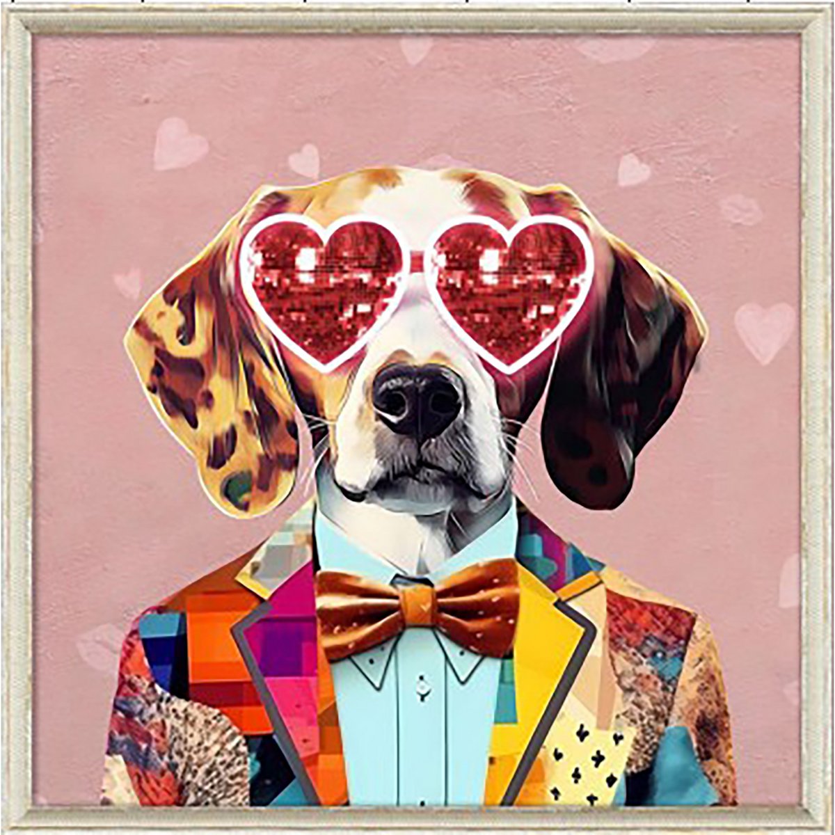 Afbeelding (LED) Square Dog Love veelkleurige H. 64 cm, Pu 1