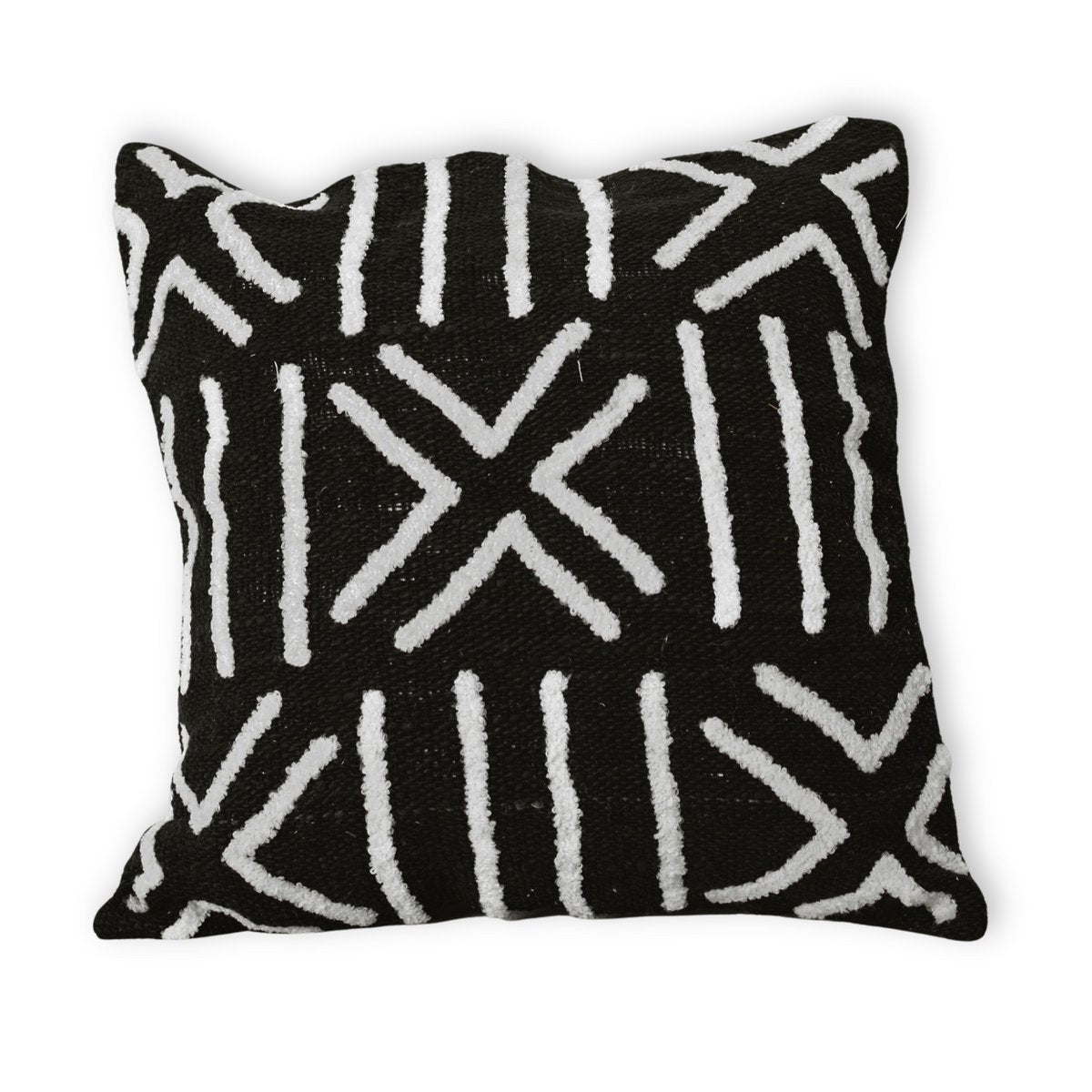 Decoratieve kussenhoes handgemaakt – zwarte kussenhoes – Boho sierkussen – 40x40 / 50x50 cm geborduurde kussenhoes gemaakt van katoen BIMA