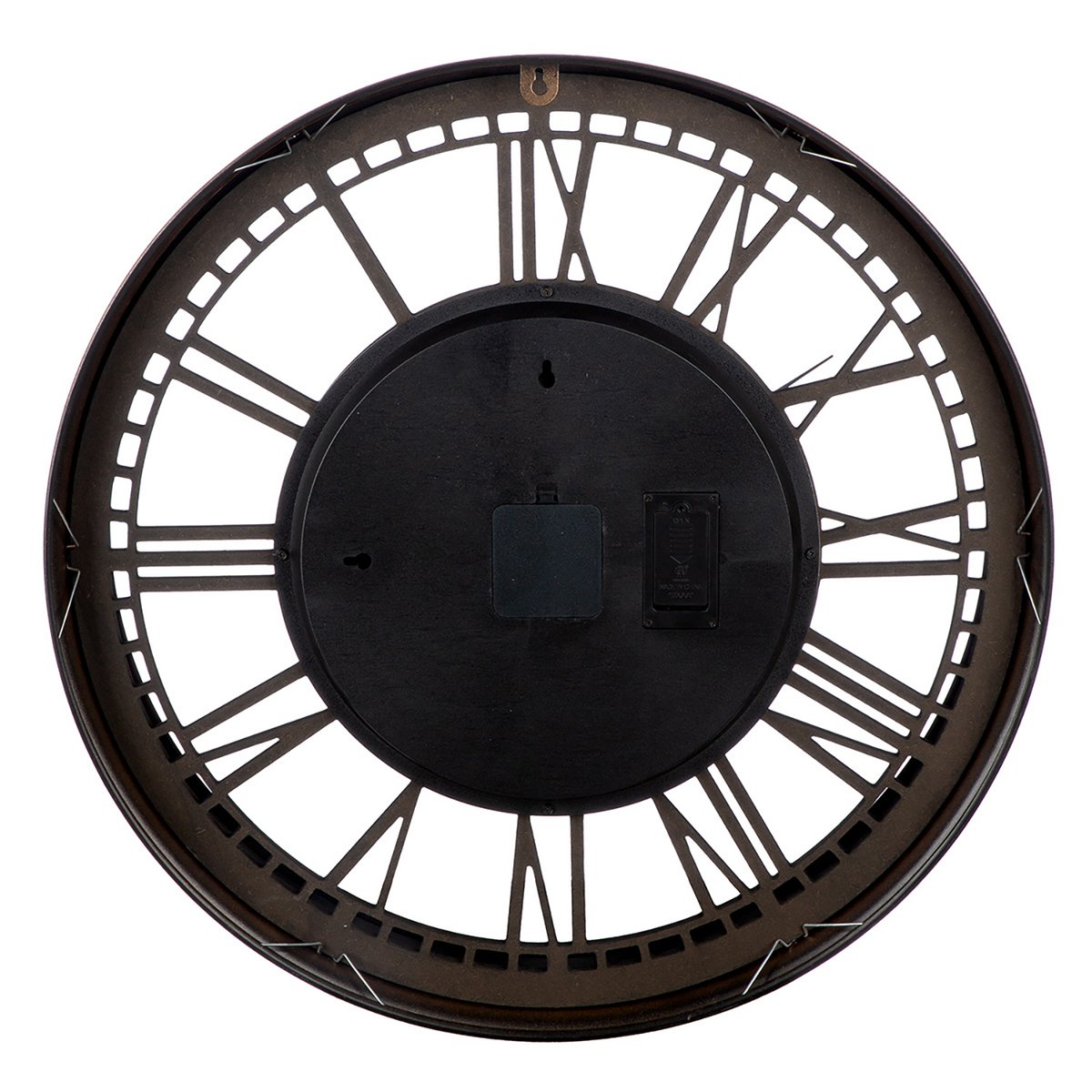 Ronde wandklok, koperkleurig, zwart H.60 cm