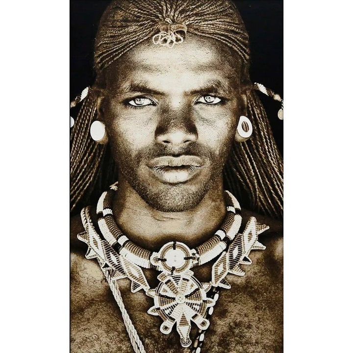 Gobelin geweven wandtapijt 75/125 Samburu Warrior Kenia WH1709 Uitgerekt