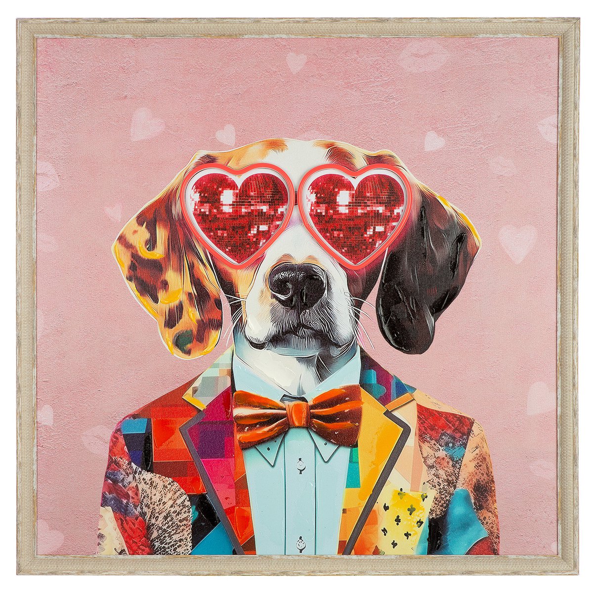 Afbeelding (LED) Square Dog Love veelkleurige H. 64 cm, Pu 1