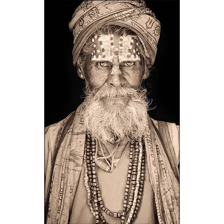 Gobelin geweven wandtapijt 75/125 Bandu Baba Zwart WH1797 Uitgerekt