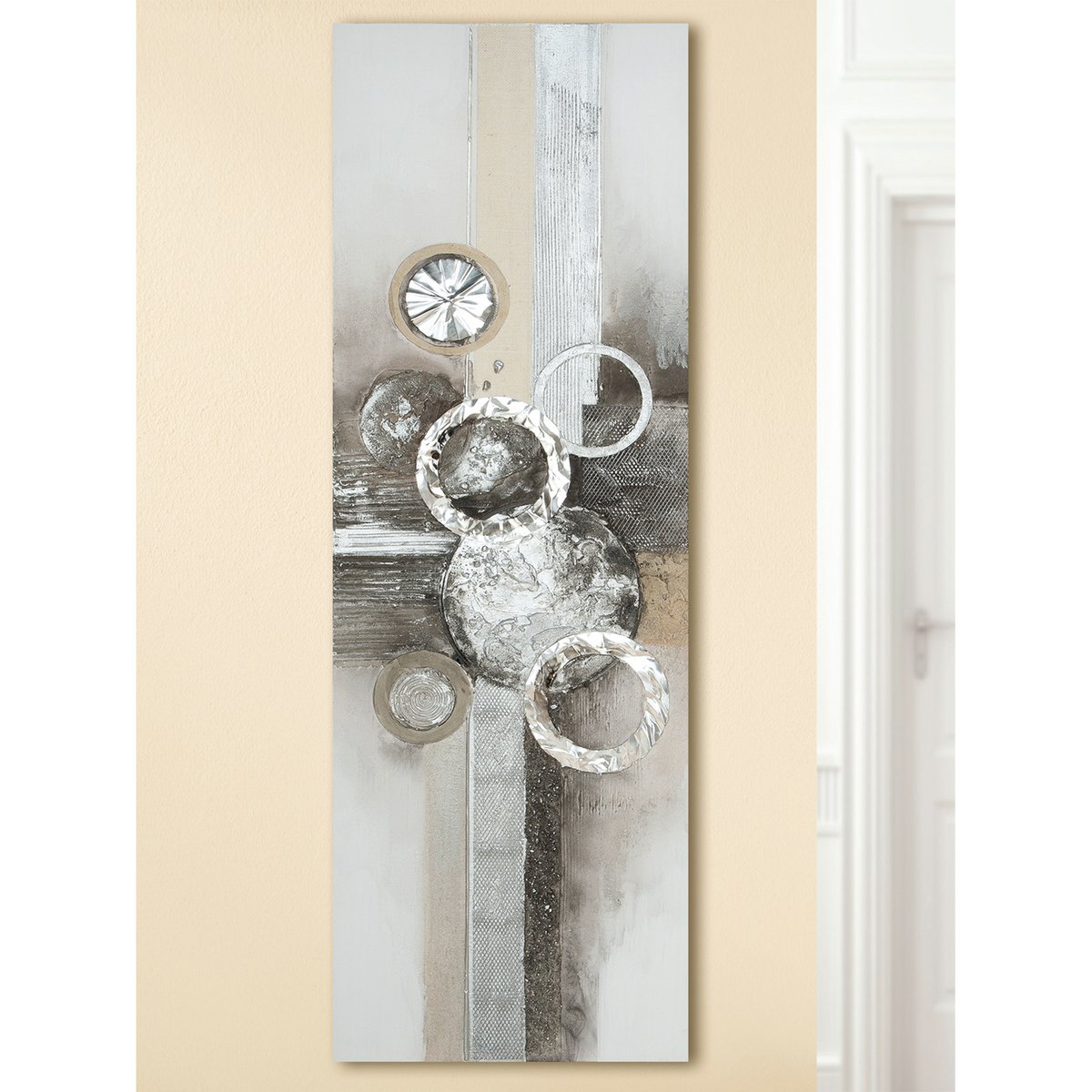 Aluminium/linnen schilderij "Anelli"