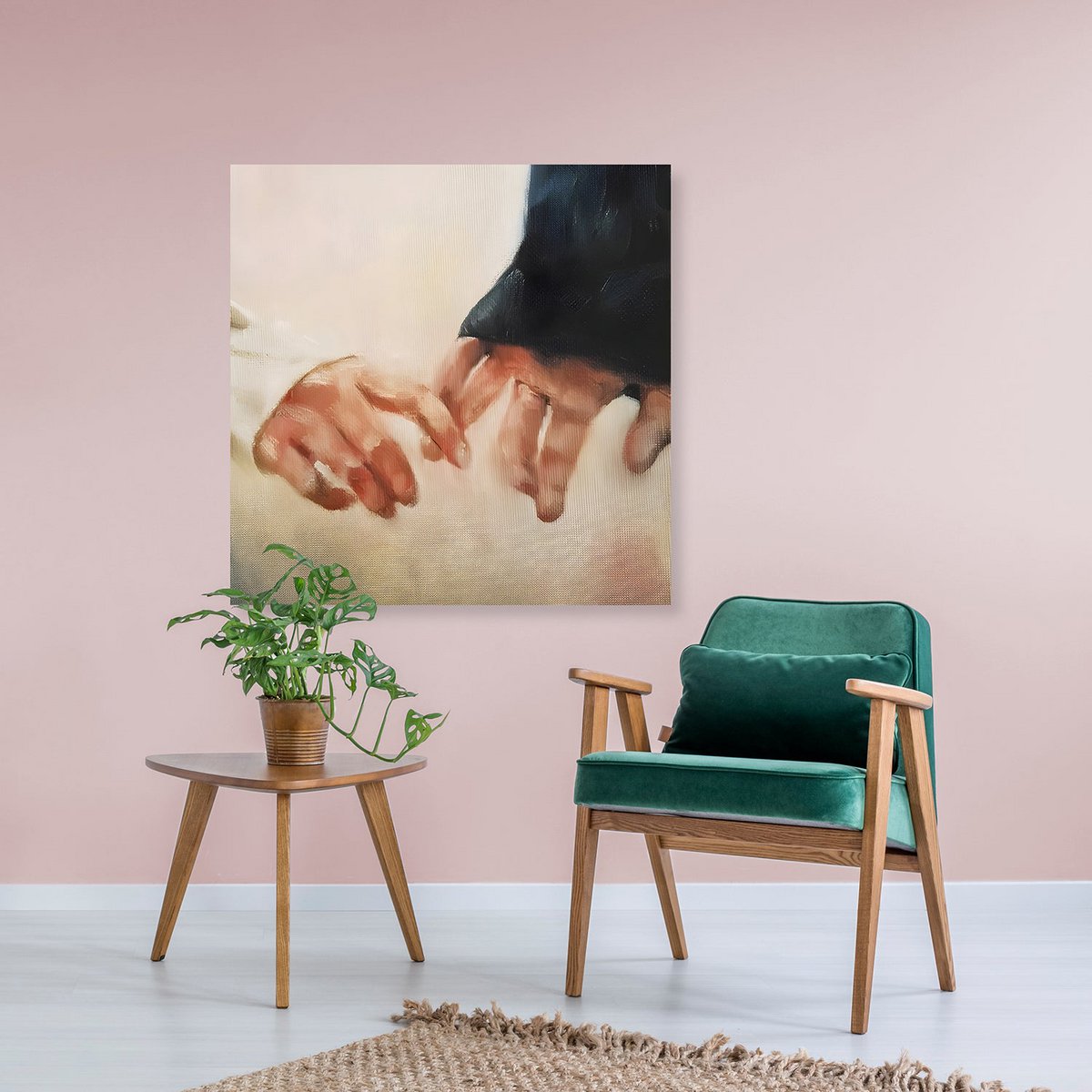 Canvasafdruk - Hand in hand